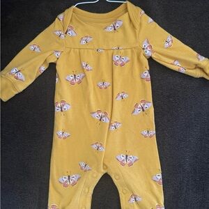 Carter’s Baby Girl Mustard Yellow Butterfly Romper | 3 Months